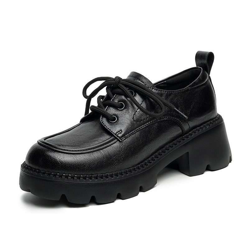 Damen Trendige Schnürschuhe mit robustem Blockabsatz und modischem Obermaterial EB