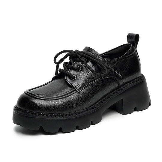 Damen Trendige Schnürschuhe mit robustem Blockabsatz und modischem Obermaterial EB