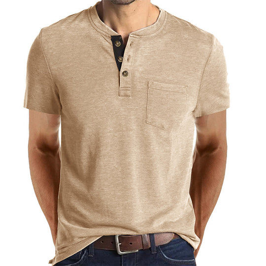 Herren T-Shirt mit strukturiertem Kragen und Brusttasche EB