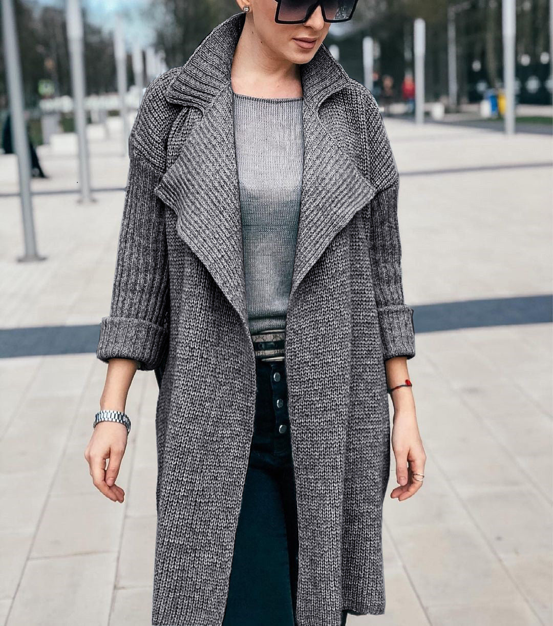 Damen oversized Strickmantel EB