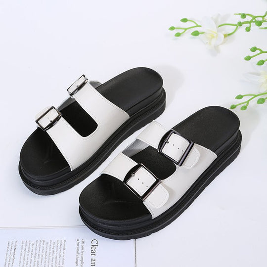 Damen Riemensandalen mit ergonomischem Fußbett und verstellbarem Schnallenverschluss EB