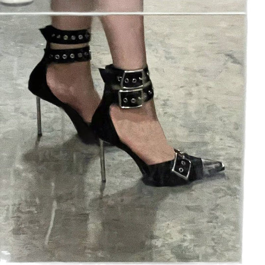 Damen schicke High Heels mit elegantem Riemendesign EB