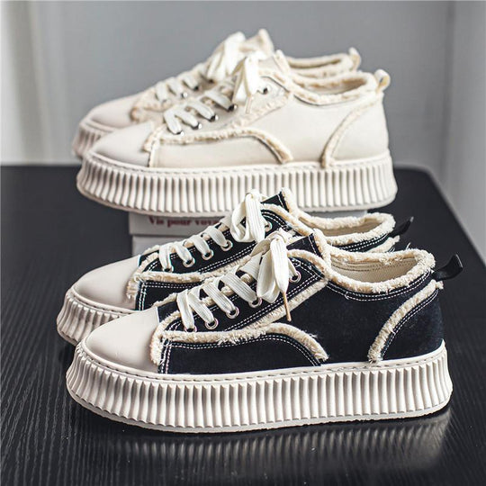 Damen Schnür-Sneaker mit trendigem Design und robustem Gummiboden EB