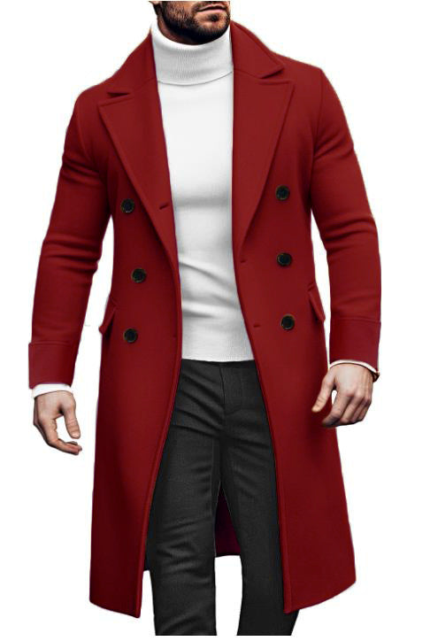 Herren Eleganter Doppelreiher-Mantel mit hochwertigem Material und klassischem Schnitt EB