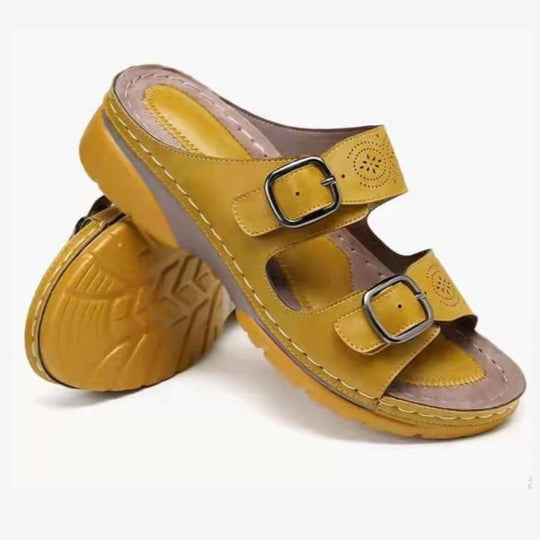 Damen Fußbett-Sandalen mit verstellbaren Riemen und anatomischer Dämpfung EB