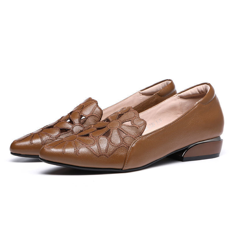 Damen elegante spitze Slingbacks mit filigranem Dekor EB