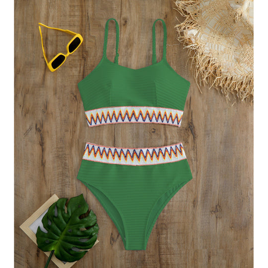 Damen Bunt gemusterter Bikini EB
