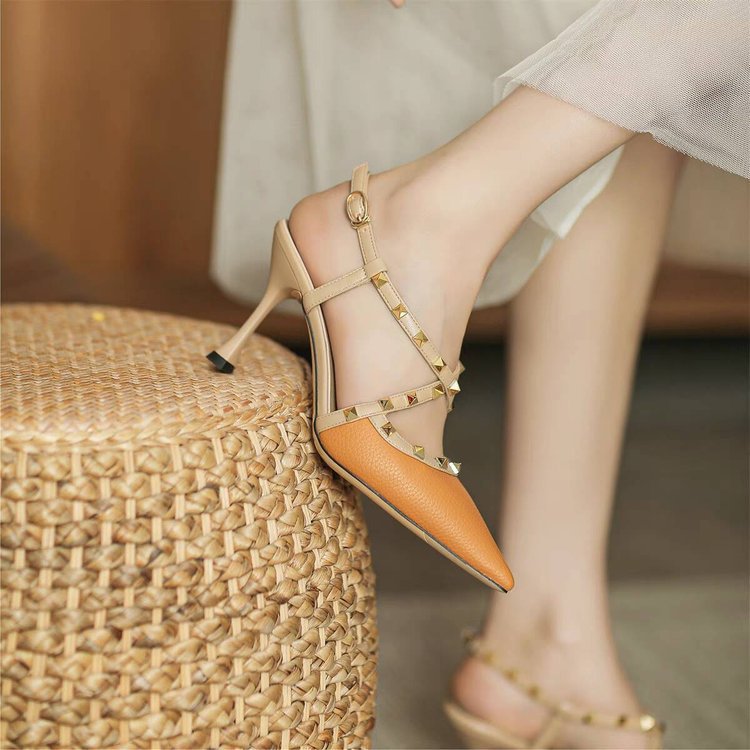 Damen Slingback-Pumps mit dekorativen Schmuckdetails EB