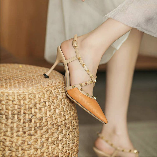 Damen Slingback-Pumps mit dekorativen Schmuckdetails EB