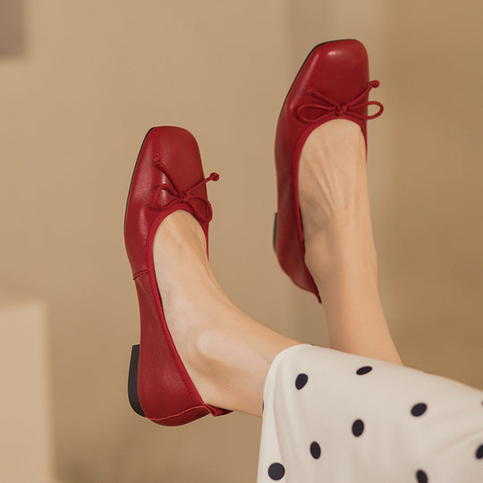 Damen Bequeme und stilvolle Ballerinas mit Schleifenakzent EB