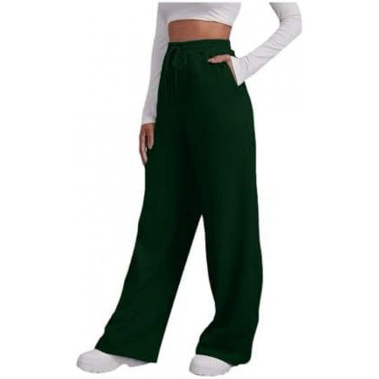 Damen nan fließende High-Waist Palazzo-Loungehose aus leichtem Jersey mit Elastikbund und praktischen Eingrifftaschen EB