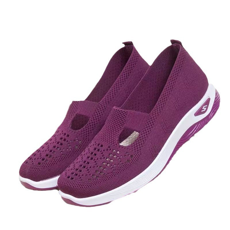 Damen Slip-On Sneakers mit atmungsaktivem Strick-Obermaterial und flexibler Sohle EB
