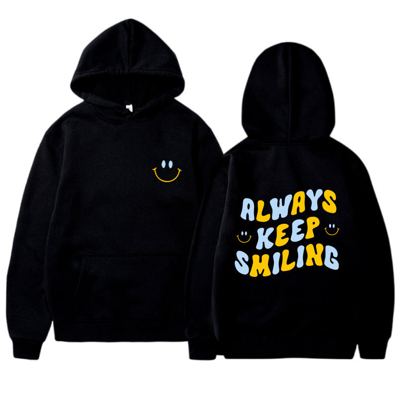 Damen Kapuzenpullover mit fröhlichem Schriftzug und praktischen Kängurutaschen EB