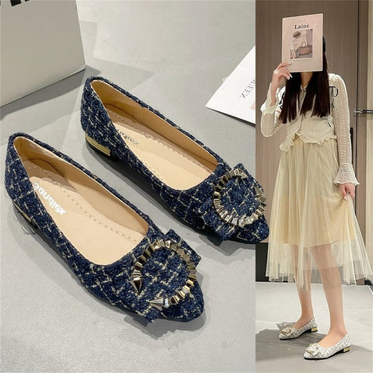 Damen elegante Slipper mit glitzerndem Schmuckdetail EB