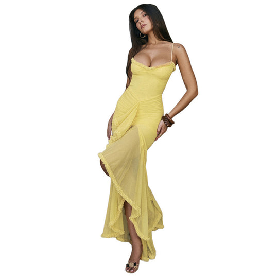 Damen Elegantes Wickelkleid mit Rüschendetails und figurbetontem Schnitt EB