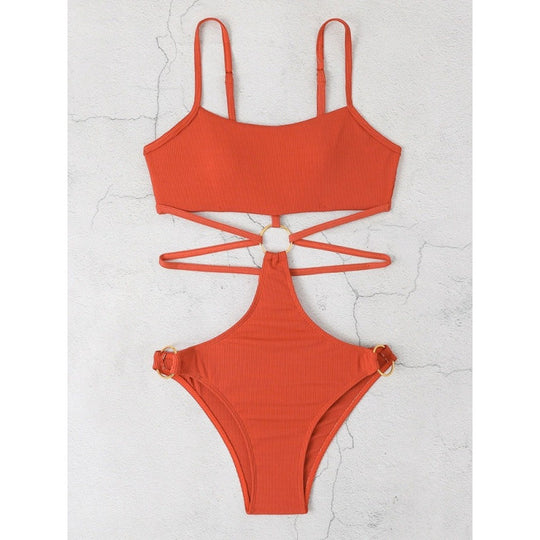 Damen Bikiniset mit stylischem Cut-Out-Design und goldenen Akzenten EB