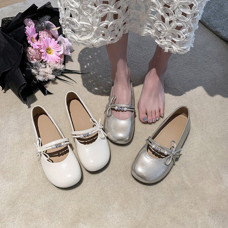 Damen Ballerinas mit Schmuckdetail und elegantem Riemen EB