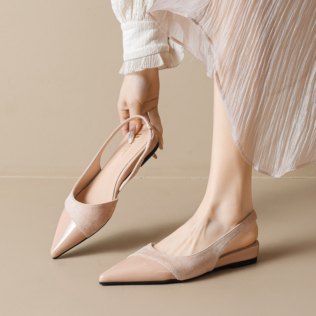Damen elegante Slingback-Pumps mit modernem Materialmix EB