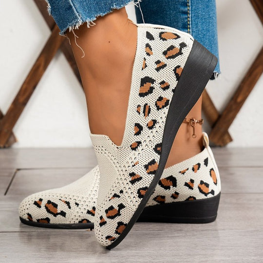 Damen bequeme Slip-On Ballerinas mit ergonomischem Fußbett EB
