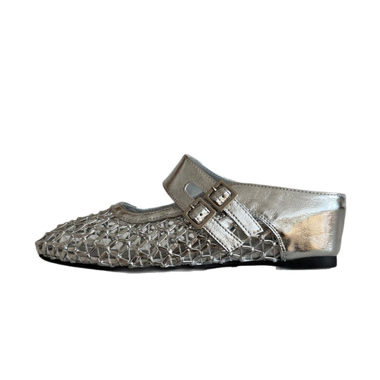 Damen elegante Mary Jane Ballerinas mit modischem Riemchen und hochwertiger Leder-Oberfläche EB