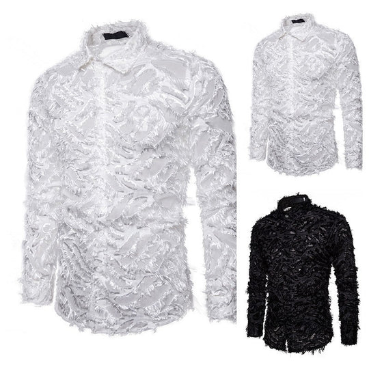 Herren Modisches Hemd mit strukturiertem Design EB