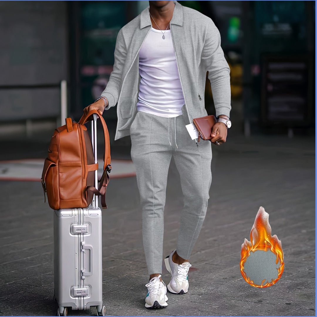 Herren modische Reisedaunenjacke mit funktionalen Taschen und elastischem Bund EB