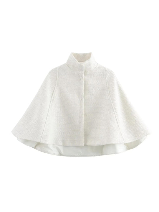 Damen elegante Umhangjacke aus strukturiertem Gewebe EB