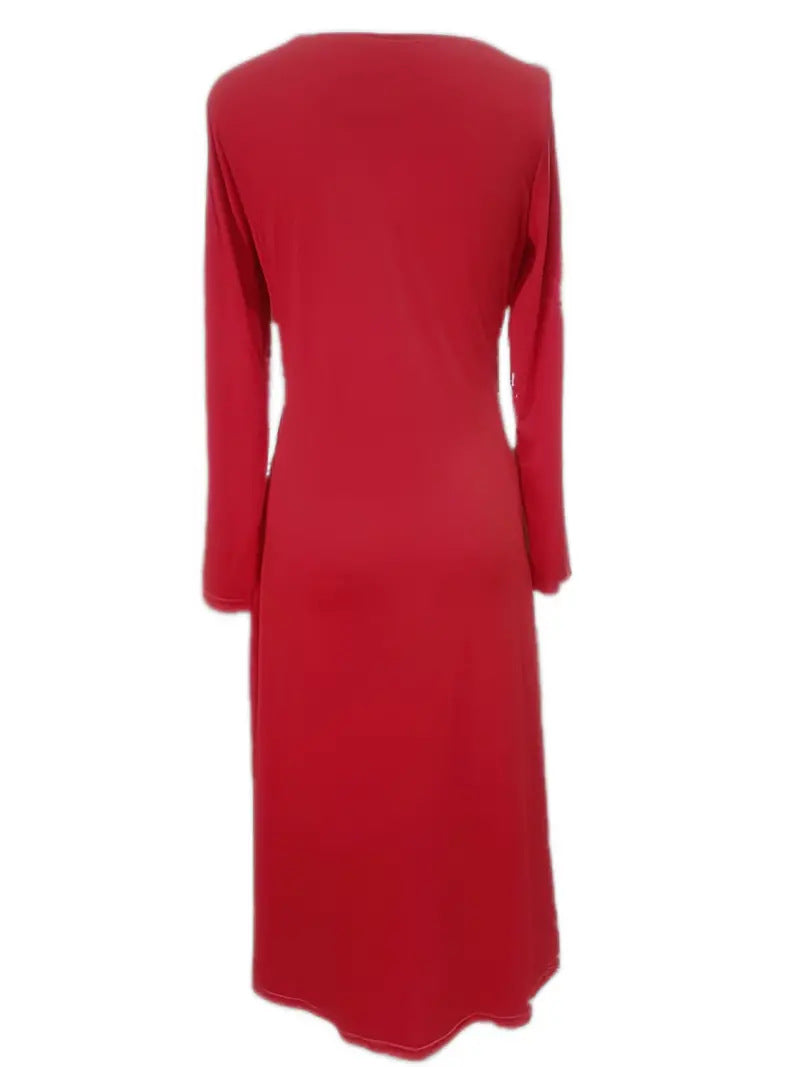 Damen Elegantes Midi-Kleid mit asymmetrischem Saum und stylischen Knopfdetails EB