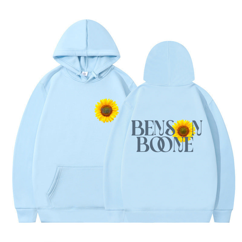 Damen Kapuzenpullover mit einzigartigem Sonnenblumenmotiv und bequemer Passform EB