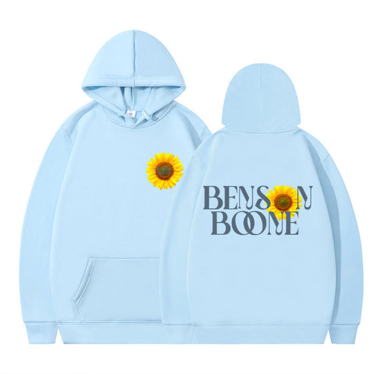 Damen Kapuzenpullover mit einzigartigem Sonnenblumenmotiv und bequemer Passform EB