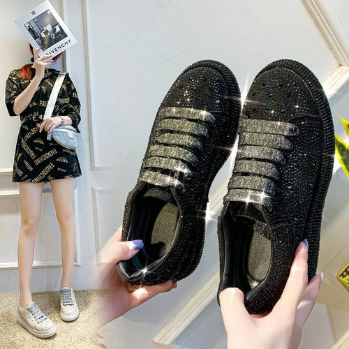 Damen Strass Verzierter Sneaker EB