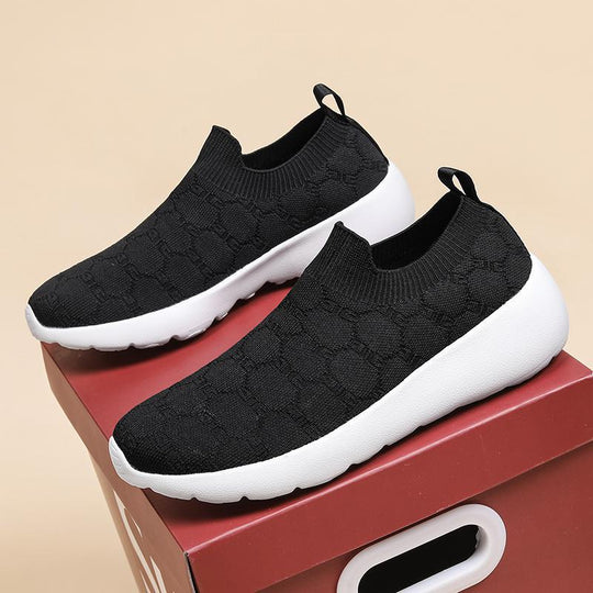 Damen Bequeme Strick-Sneaker mit elastischem Kragen EB