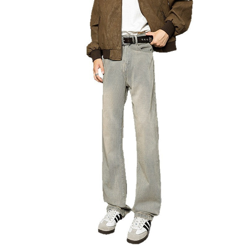 Herren weite Jeanshose mit hohem Bund und lässigem Schnitt EB