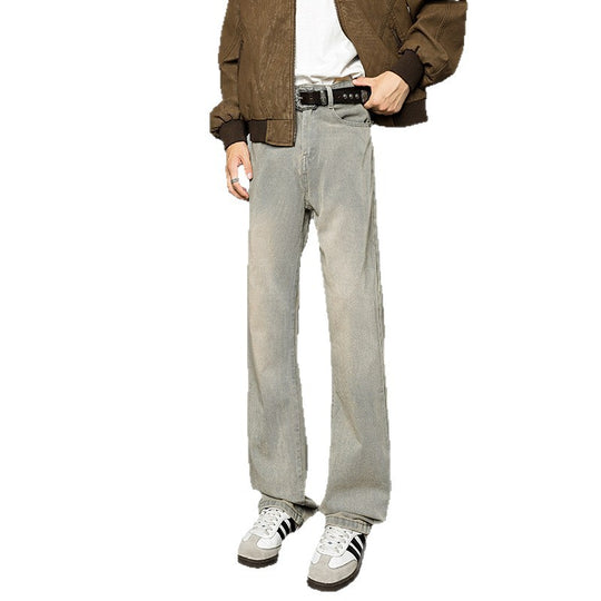 Herren weite Jeanshose mit hohem Bund und lässigem Schnitt EB