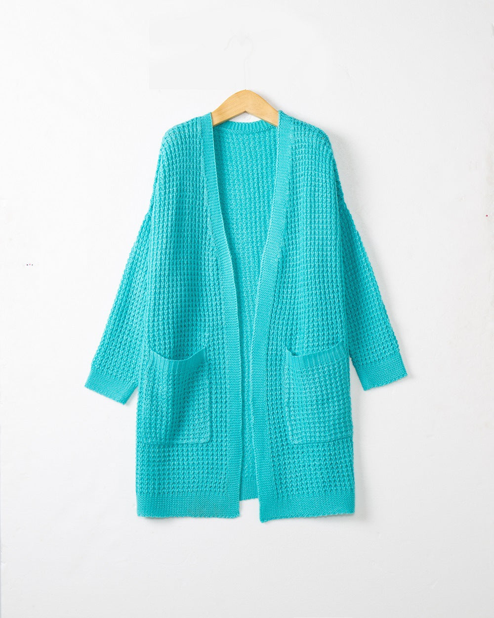 Damen lässiger Strickcardigan mit Taschen und offenem Schnitt EB