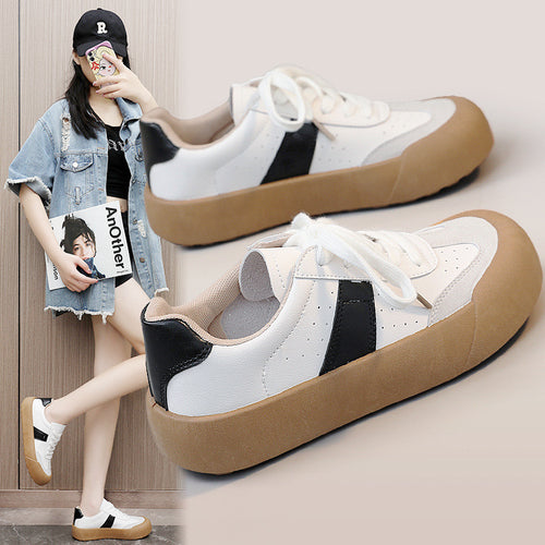 Damen Plattform Sneaker mit atmungsaktiver Oberfläche und rutschfester Sohle EB