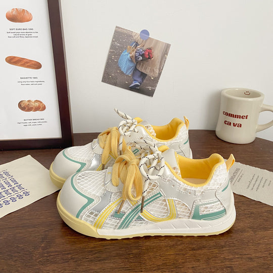 Damen Sportliche Sneakers mit atmungsaktiver Gitterstruktur und innovativem Schnürsystem EB