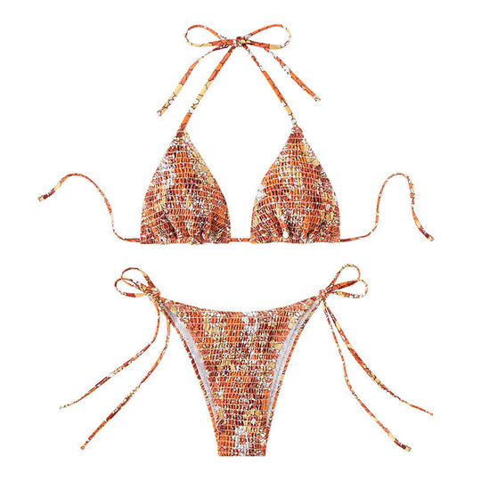 Damen Triangel-Bikini mit verspieltem Blumenmuster EB