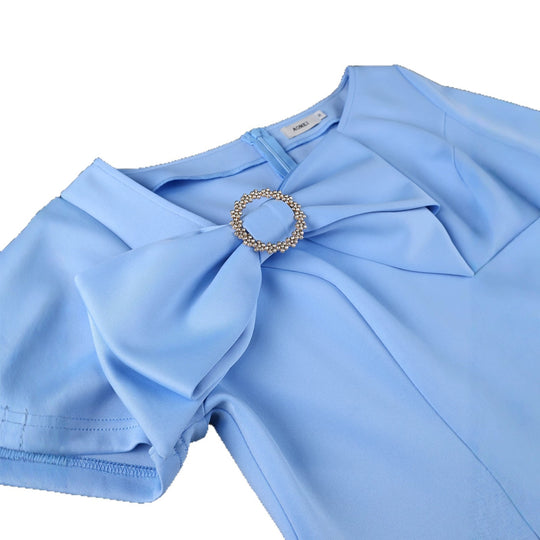 Damen Etuikleid mit eleganter Schleife EB