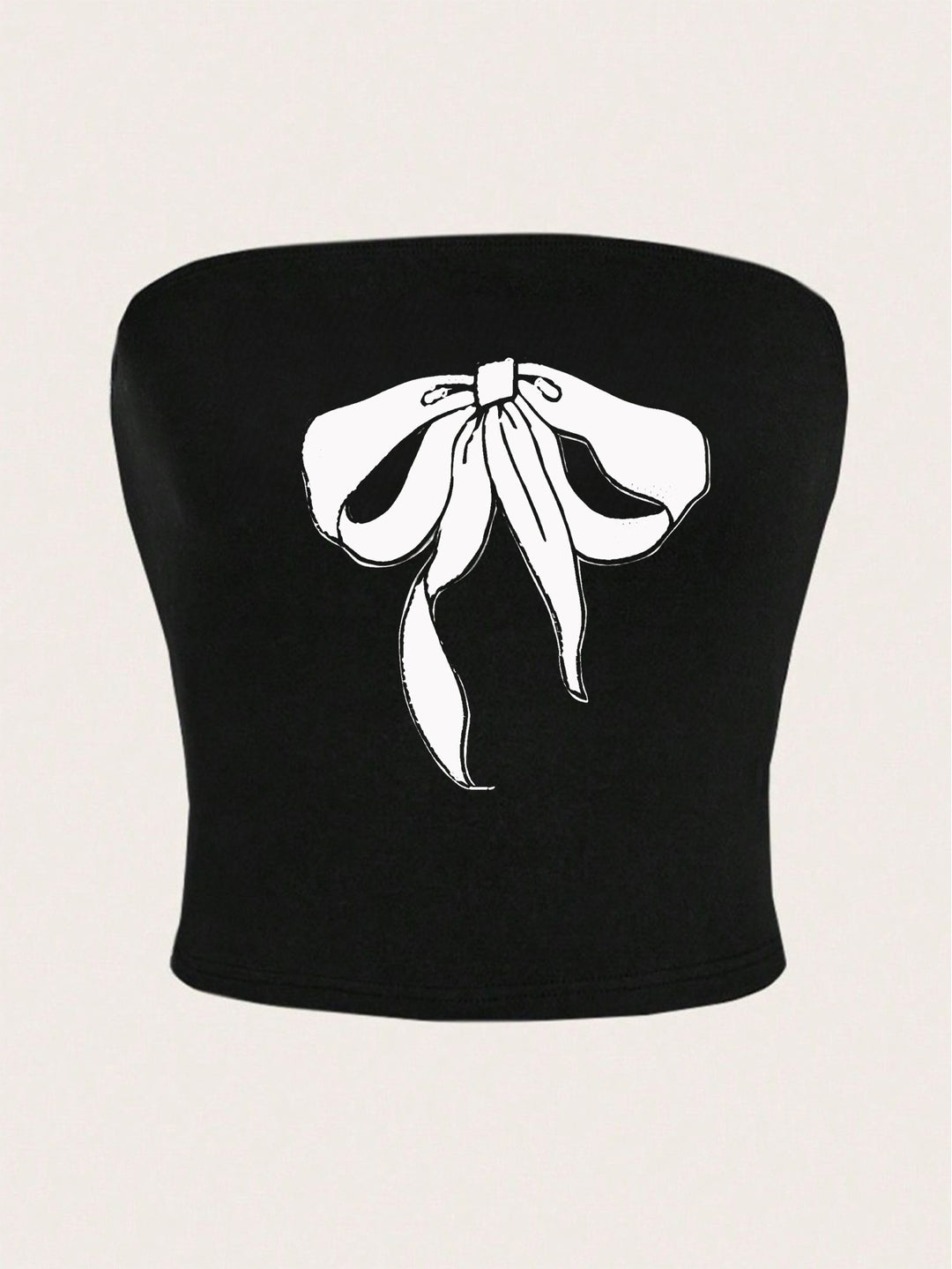 Damen Bandeau-Oberteil mit fruchtigem Motiv und figurbetontem Schnitt EB