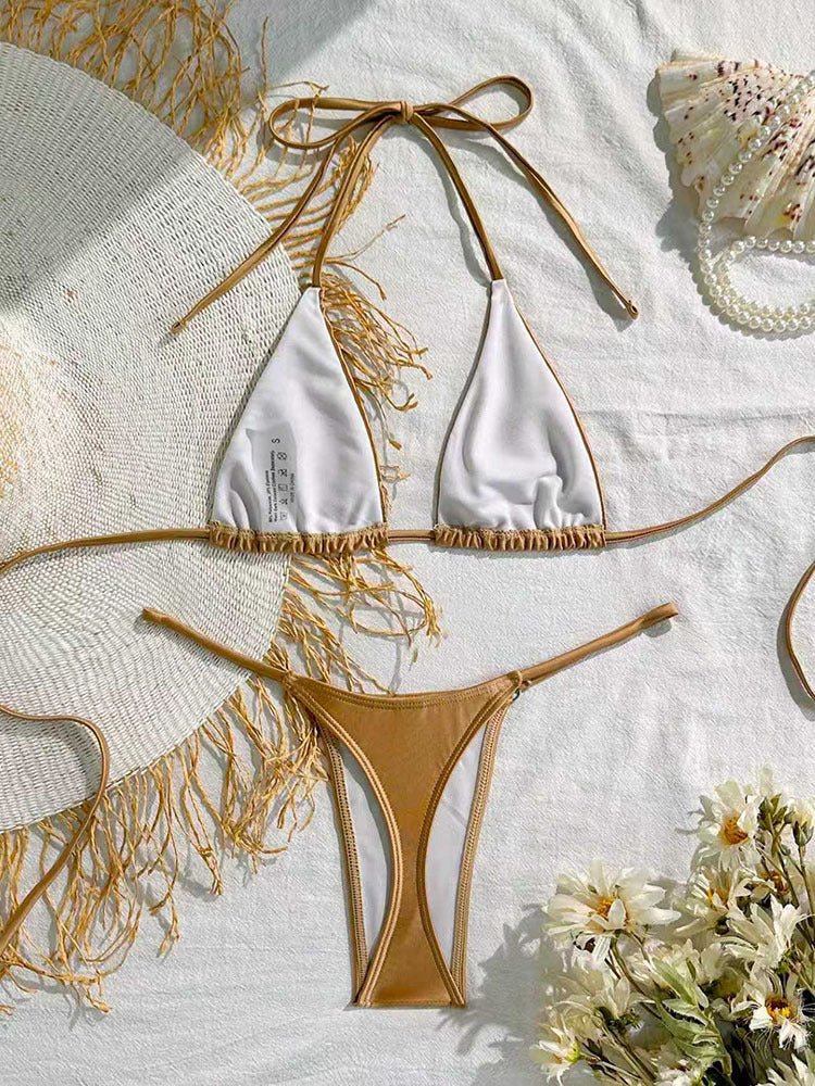 Damen Triangel-Bikini mit schicker Fransenverzierung EB