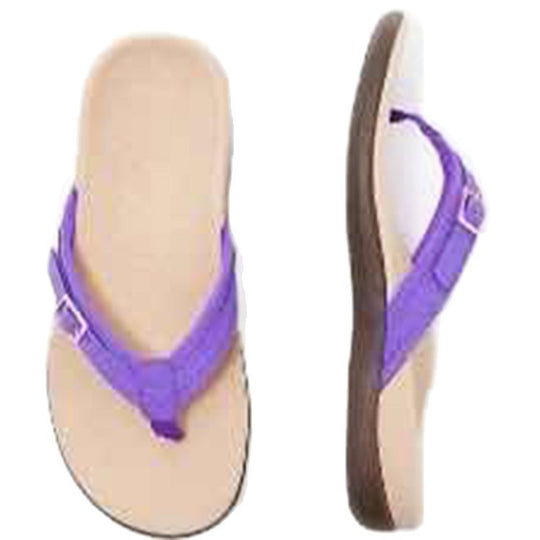 Damen Zehentrenner-Sandalen mit anatomischem Fußbett und verstellbarem Riemendesign EB