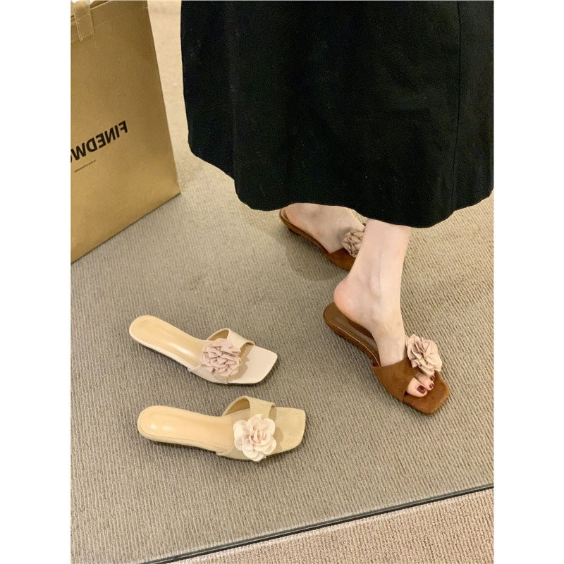 Damen elegante Mules mit floralem Detail EB