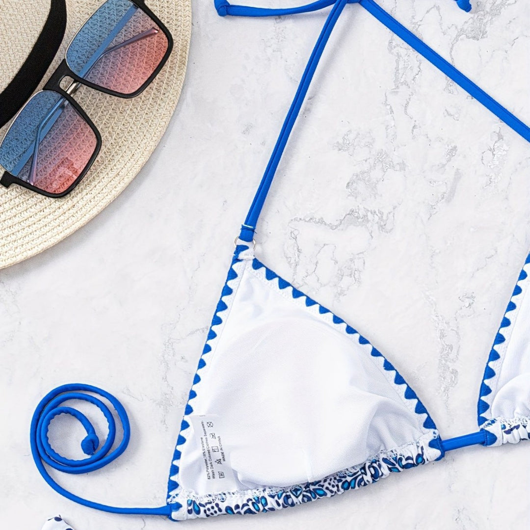 Damen Triangel-Bikini mit verspieltem Knoten-Design EB