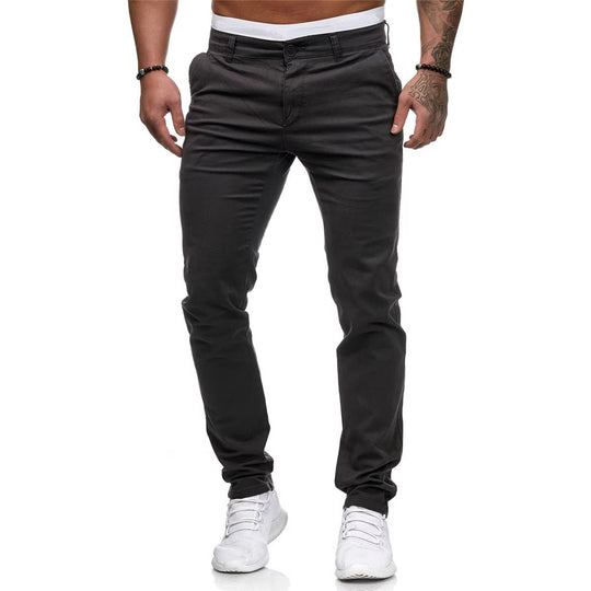 Herren nan schmal geschnittene Baumwollstretch-Chino mit mittlerer Leibhöhe und Komfortbund EB