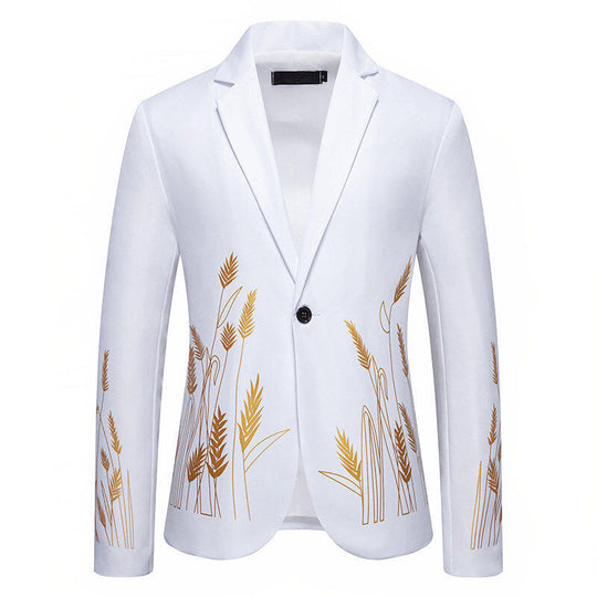 Herren eleganter Blazer mit floralen Stickereien EB