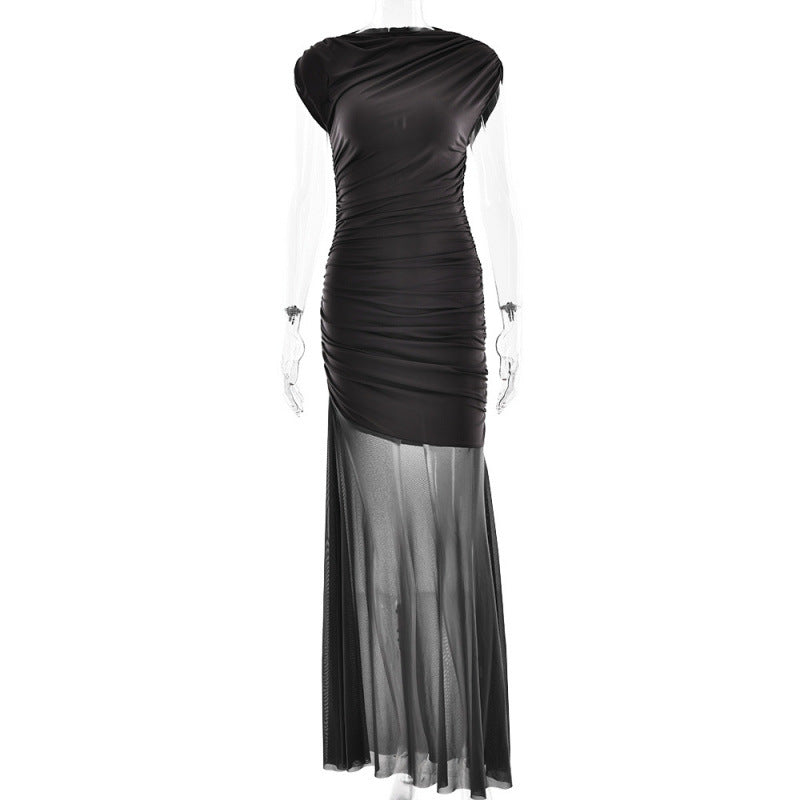 Damen Elegantes Abendkleid mit figurformenden Rüschen EB