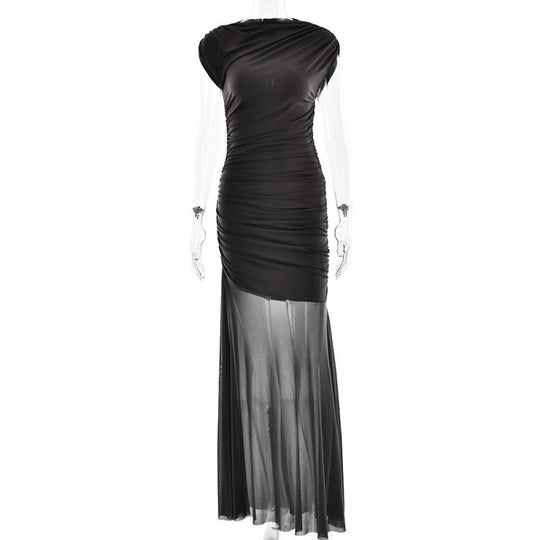 Damen Elegantes Abendkleid mit figurformenden Rüschen EB