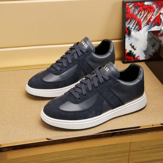 Damen modische Sneaker mit hochwertiger Leder-Oberfläche und bequemer Dämpfung EB