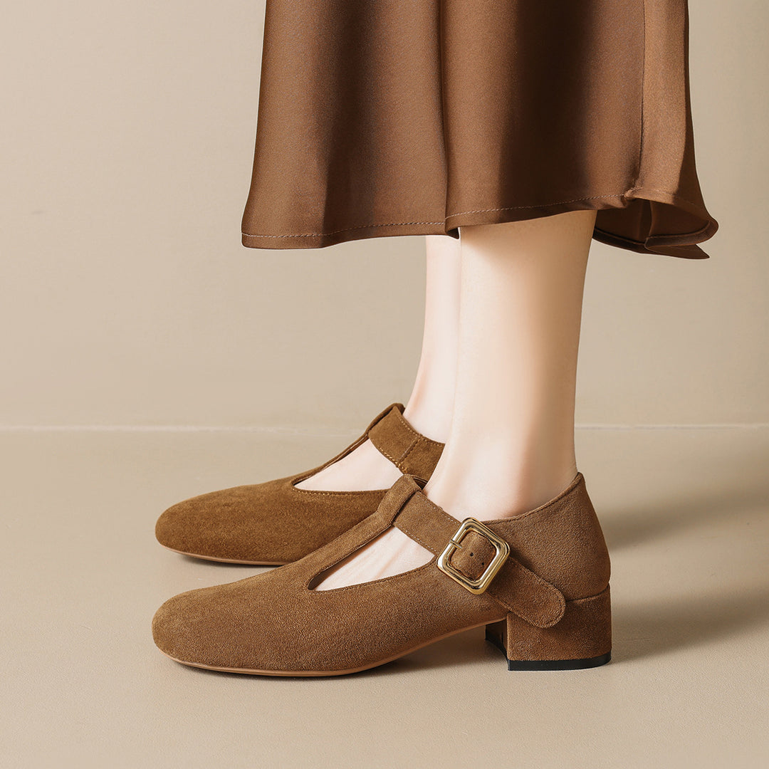 Damen modische Ballerinas mit eleganter Schnallenapplikation EB